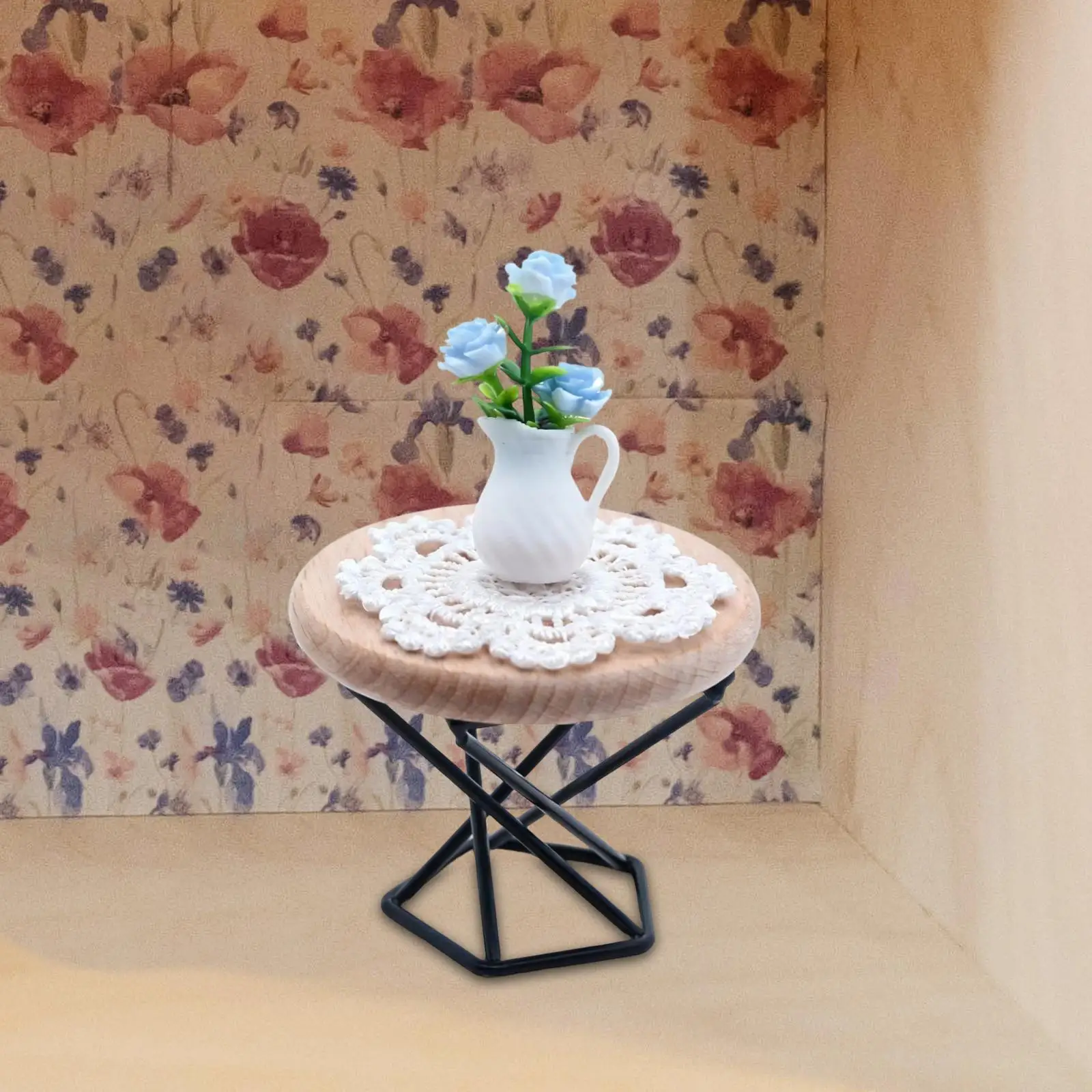 Accesorio para casa de muñecas: mesa auxiliar y jarrón - imagen 5
