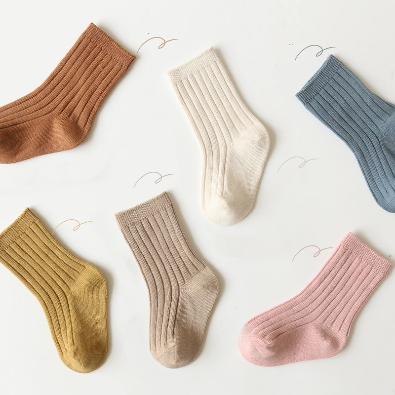 Calcetines de bebé en algodón para otoño-invierno, recién nacido - imagen 3
