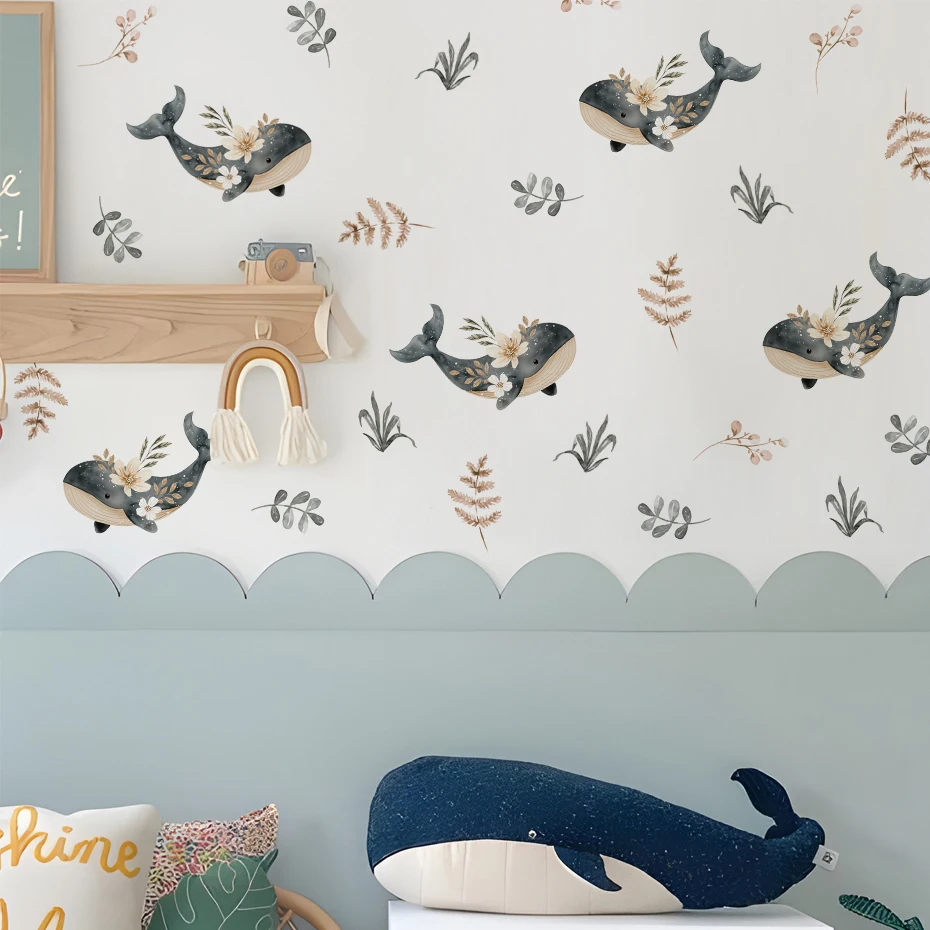 Pegatinas de pared infantiles con tortuga y flores para habitación - imagen 5
