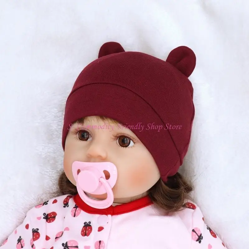 Gorro bebé suave con orejas de oso para dormir y hospital