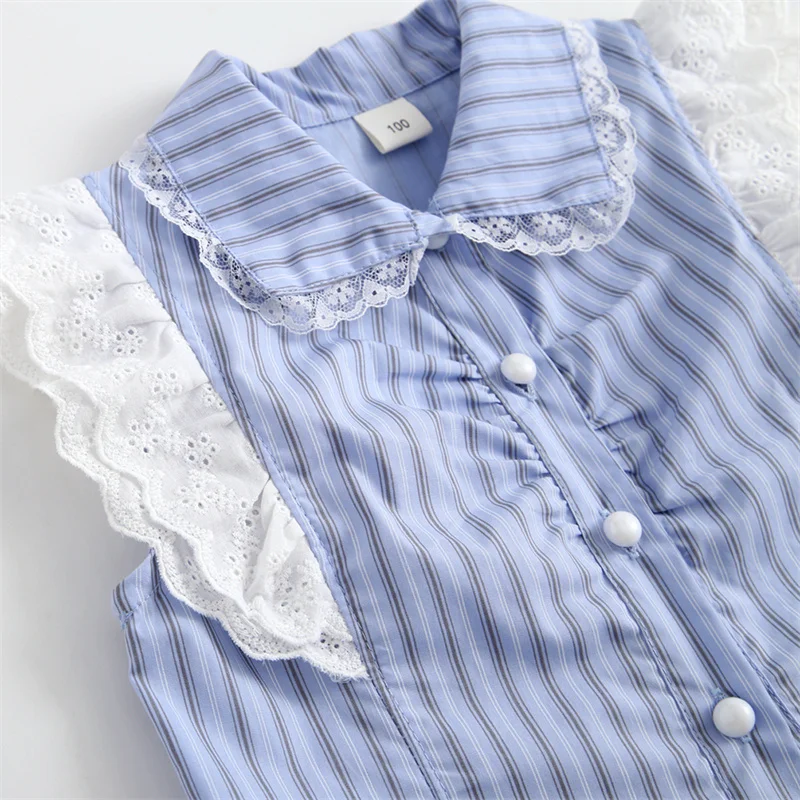 Conjunto de verano para niña: blusa lazo y falda a juego - imagen 5