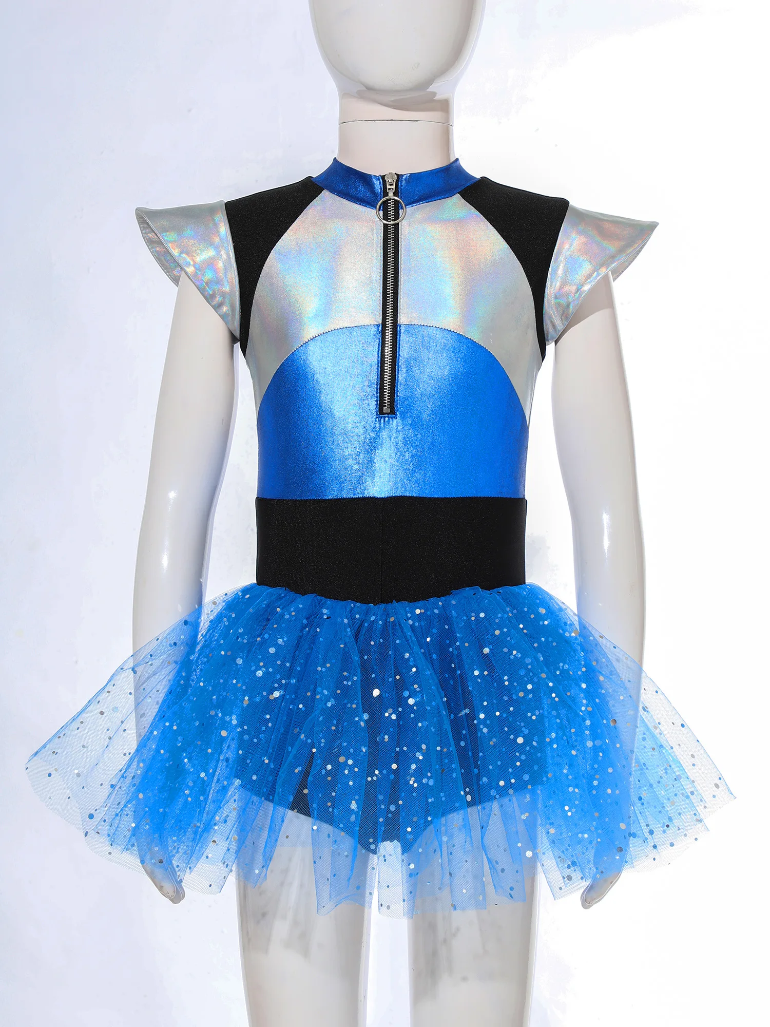 Disfraz de alien para niñas con vestido de porrista brillante Halloween - imagen 5