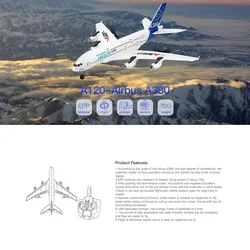 Avión teledirigido Airbus de espuma con giroscopio para niños