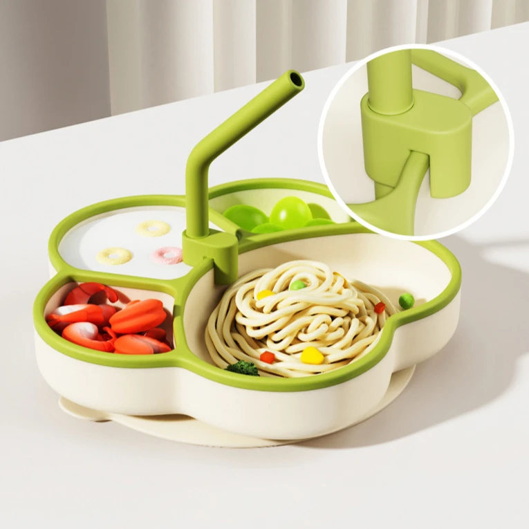 Plato de comedor de silicona con succión para bebé – dibujos animados - imagen 5