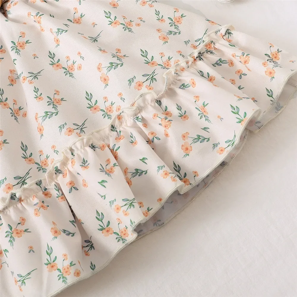 Conjunto retro niña top sin hombros y falda floral verano - imagen 5