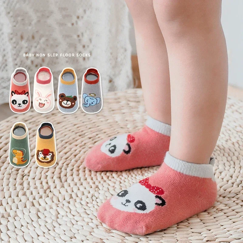 Calcetines antideslizantes de algodón para bebé con animalitos - imagen 3