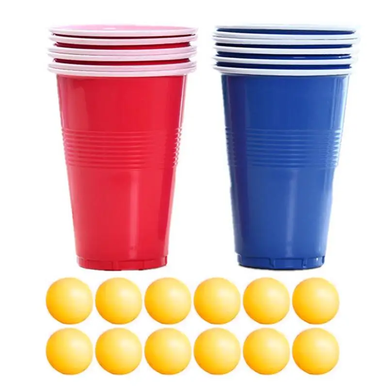 Juego de pong con vasos rojos y azules para fiestas - imagen 5