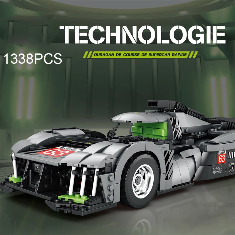 Bloques de construcción coche deportivo de carreras educativos