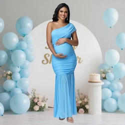 Vestido de maternidad un hombro sin mangas con abertura lateral