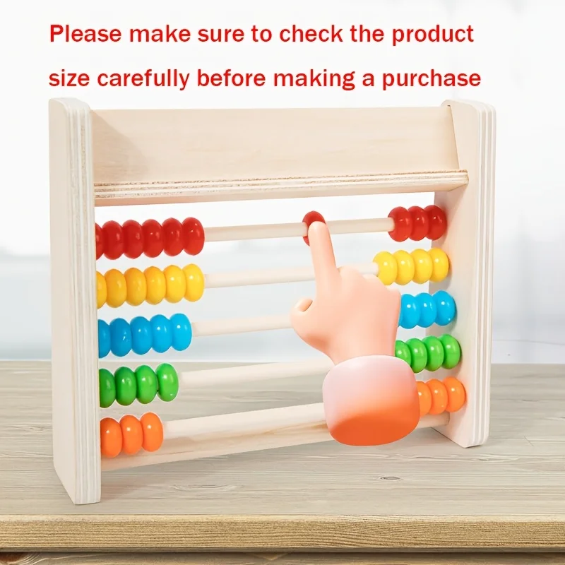 Ábaco de madera infantil con tarjetas numéricas y cuentas - imagen 5