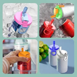 Vaso infantil con pajita y funda protectora multicolor