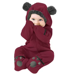 Body de lana con capucha para bebé – abrigo otoño-invierno