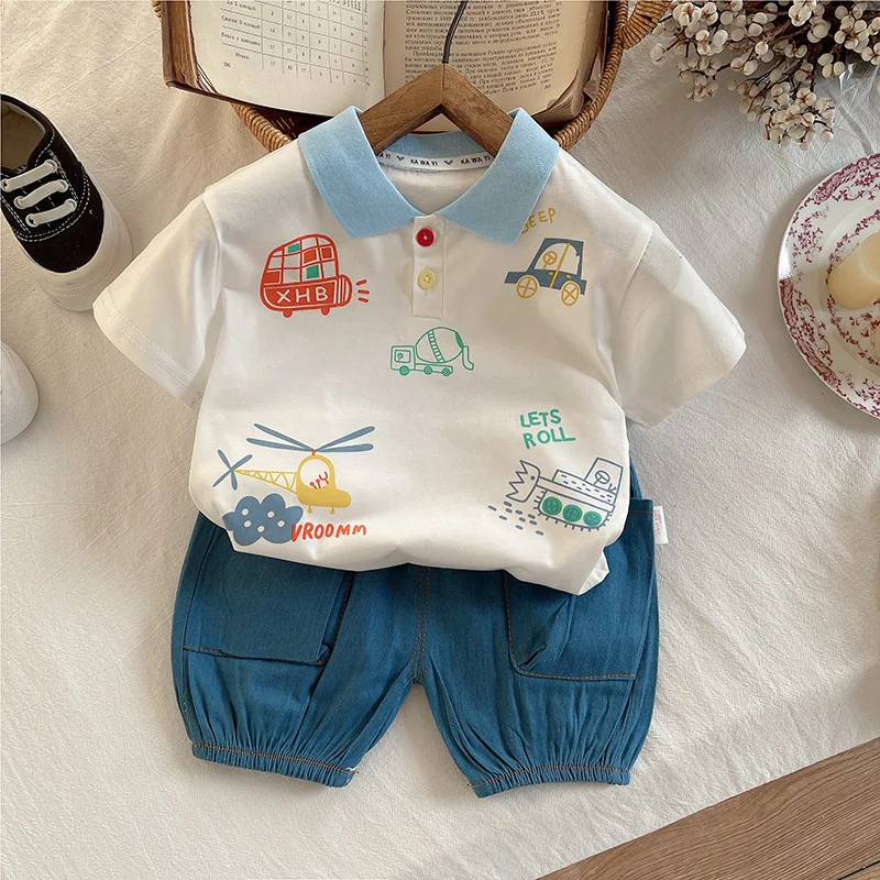 Conjunto de verano para bebé: camiseta algodón y vaqueros - imagen 4