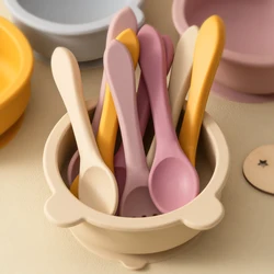 Cubiertos de silicona para bebé: cuchara y tenedor seguros