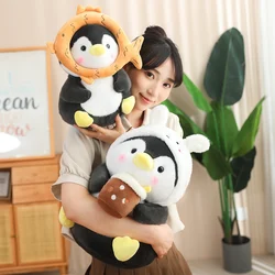 Peluche de pingüino Kawaii almohada suave para regalo de cumpleaños
