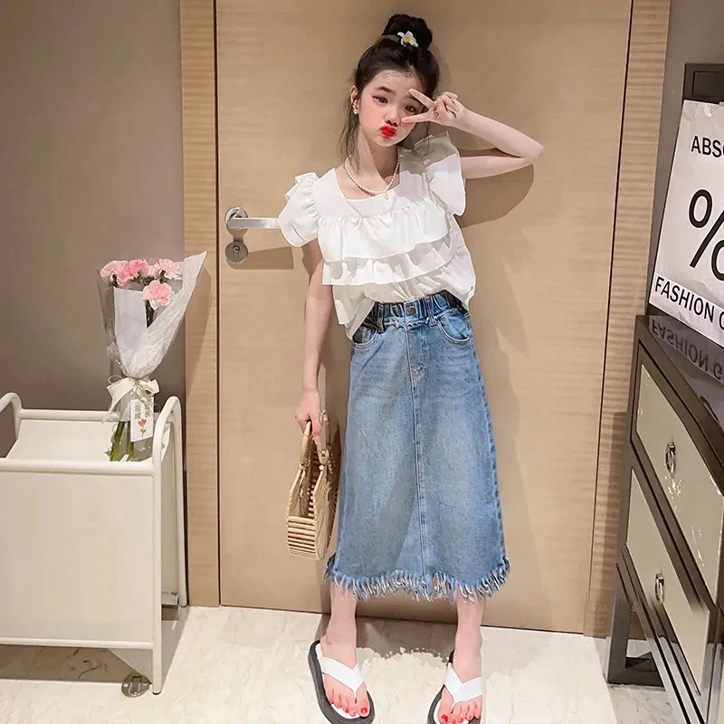 Falda vaquera infantil para niña – Estilo casual de verano - imagen 5