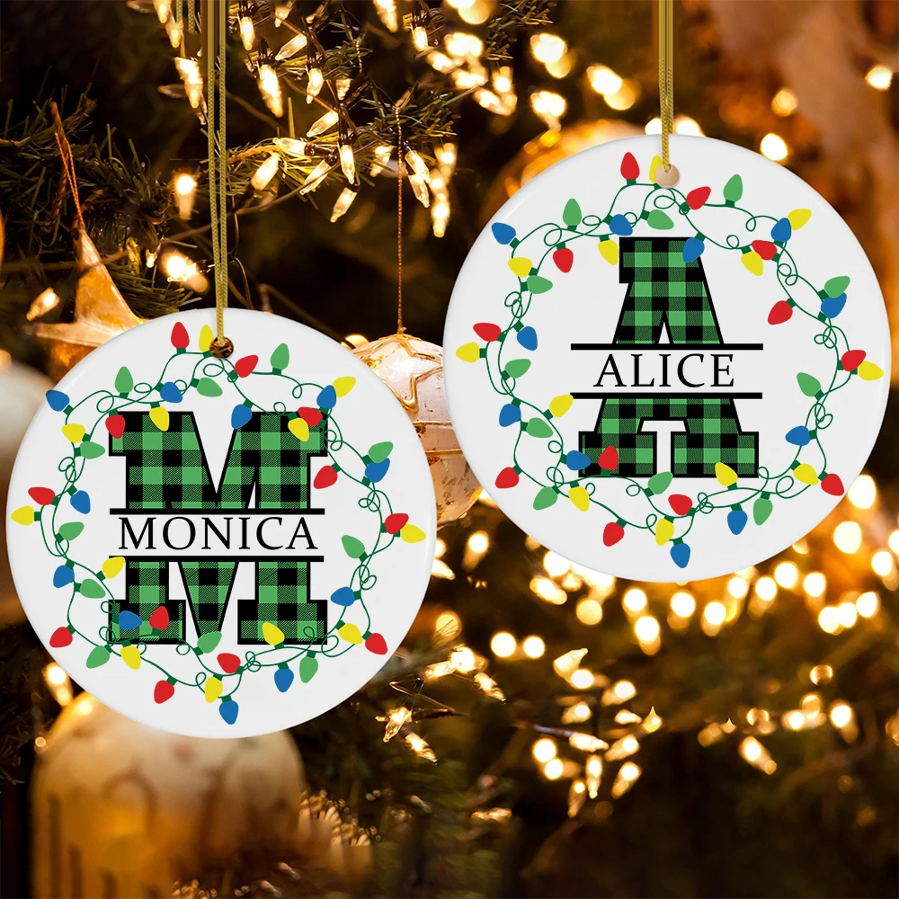 Adorno navideño personalizado para bebé con inicial y nombre - imagen 5
