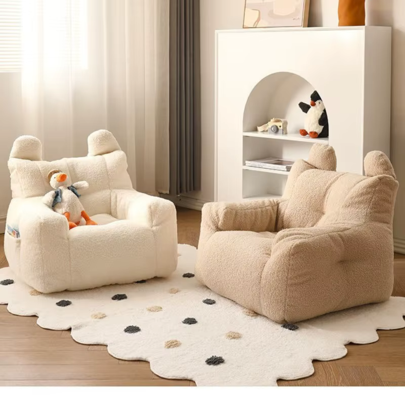 LazyChild Sofá infantil con diseño animado y tela de terciopelo suave