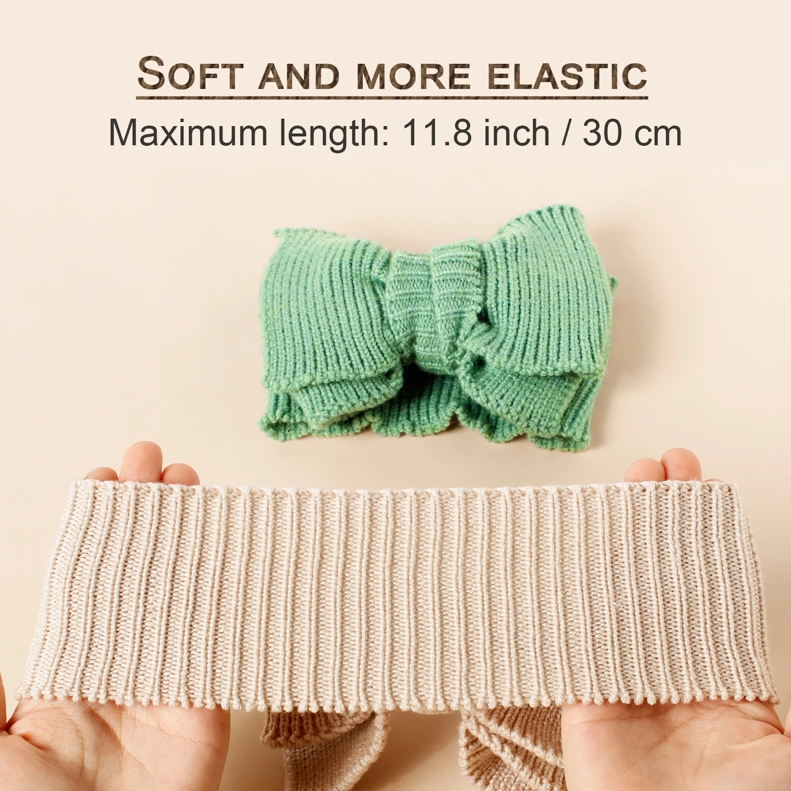 Diadema bebé de crochet con nudo superior y turbante cálido - imagen 5