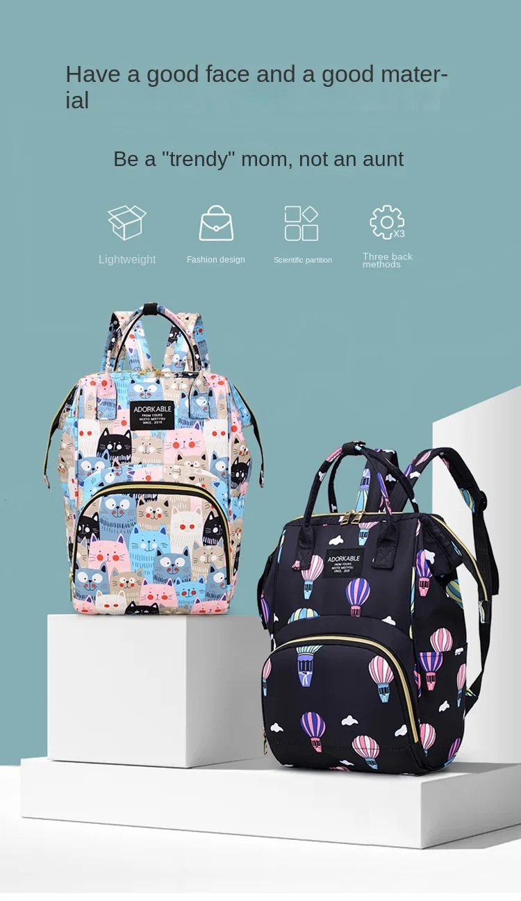 Mochila maternal KAIGUANG con estampado divertido