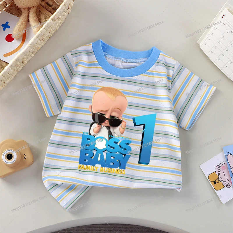 Baby Boss Camiseta infantil de cumpleaños con dibujo a rayas - imagen 3