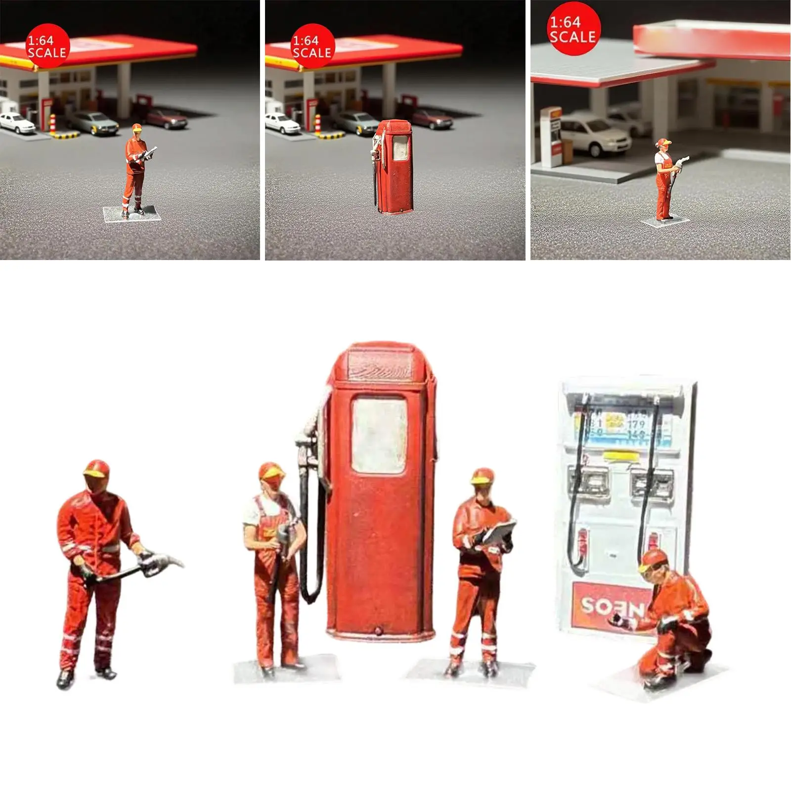 Gasolinera en miniatura de resina para coches a escala manualidades - imagen 2