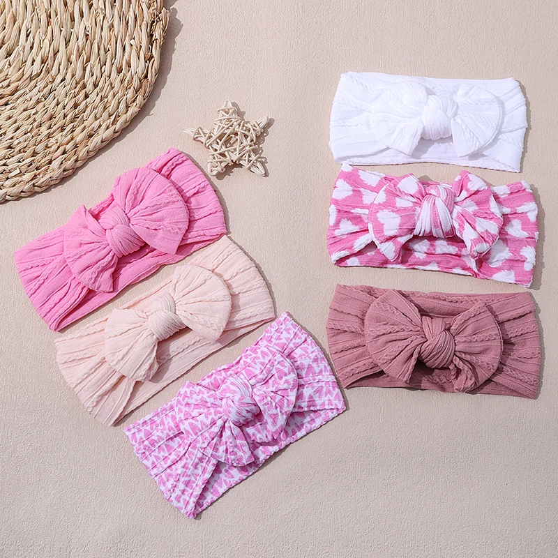 Diademas bebé con corazones y lazos de nailon estilo princesa - imagen 4