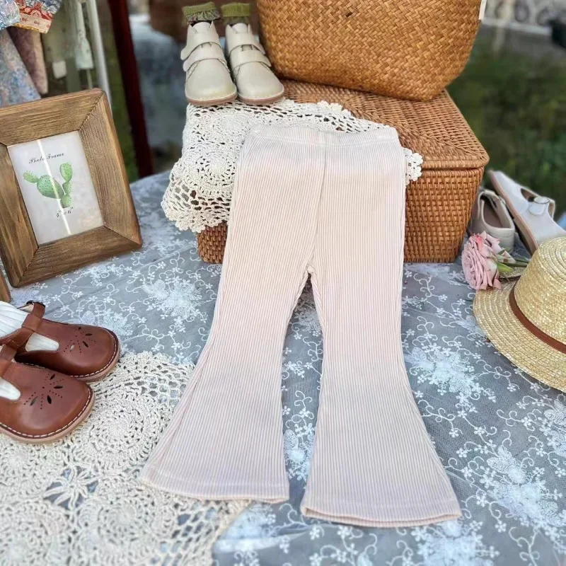 Pantalones acampanados de algodón acanalado para niña – Invierno - imagen 3