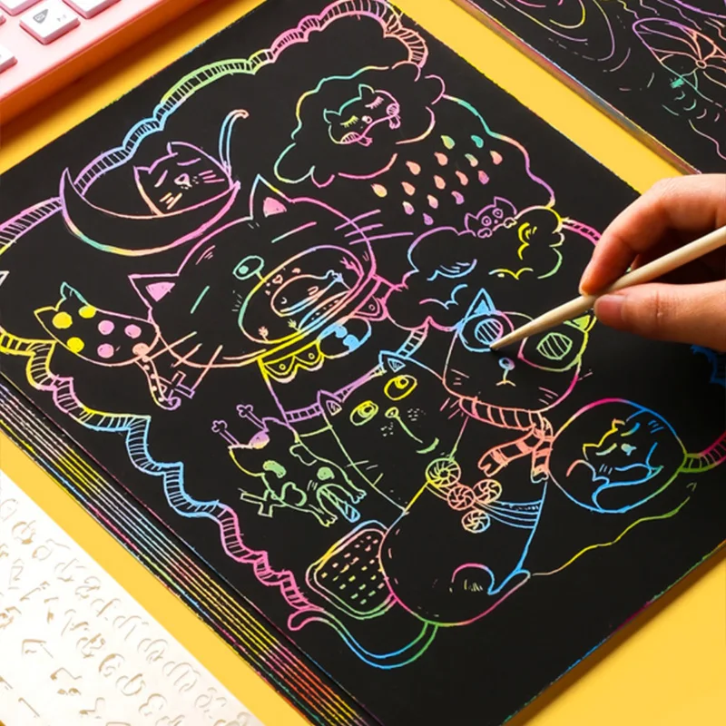 TMZ Papel para rascar arcoiris - Actividad de arte infantil - imagen 4