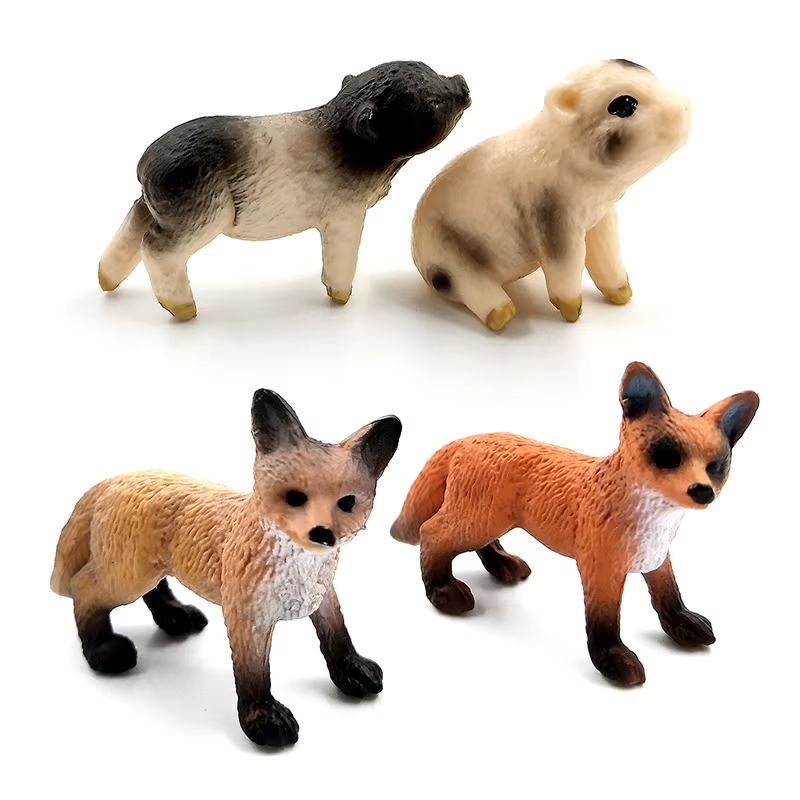 Figura de animal miniatura de zorro y cerdito para niños - imagen 4