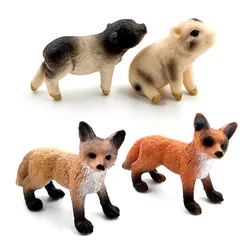 Figura de animal miniatura de zorro y cerdito para niños