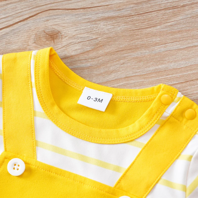 Mameluco Animal verano bebé – Estampado perro amarillo manga corta - imagen 4