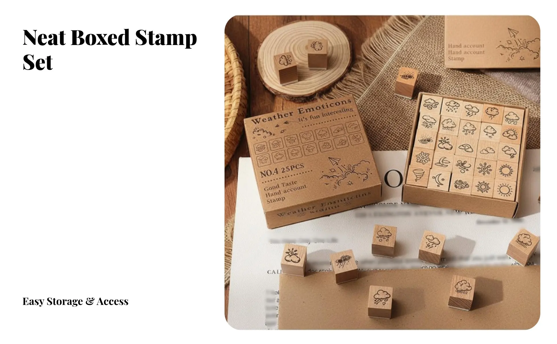 Mini sellos de madera con diseños para tarjetas y manualidades