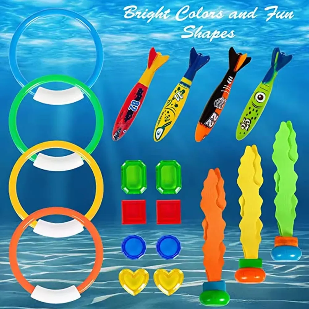 Juego de buceo para niños con anillos y tesoro–Entrenamiento acuático - imagen 5