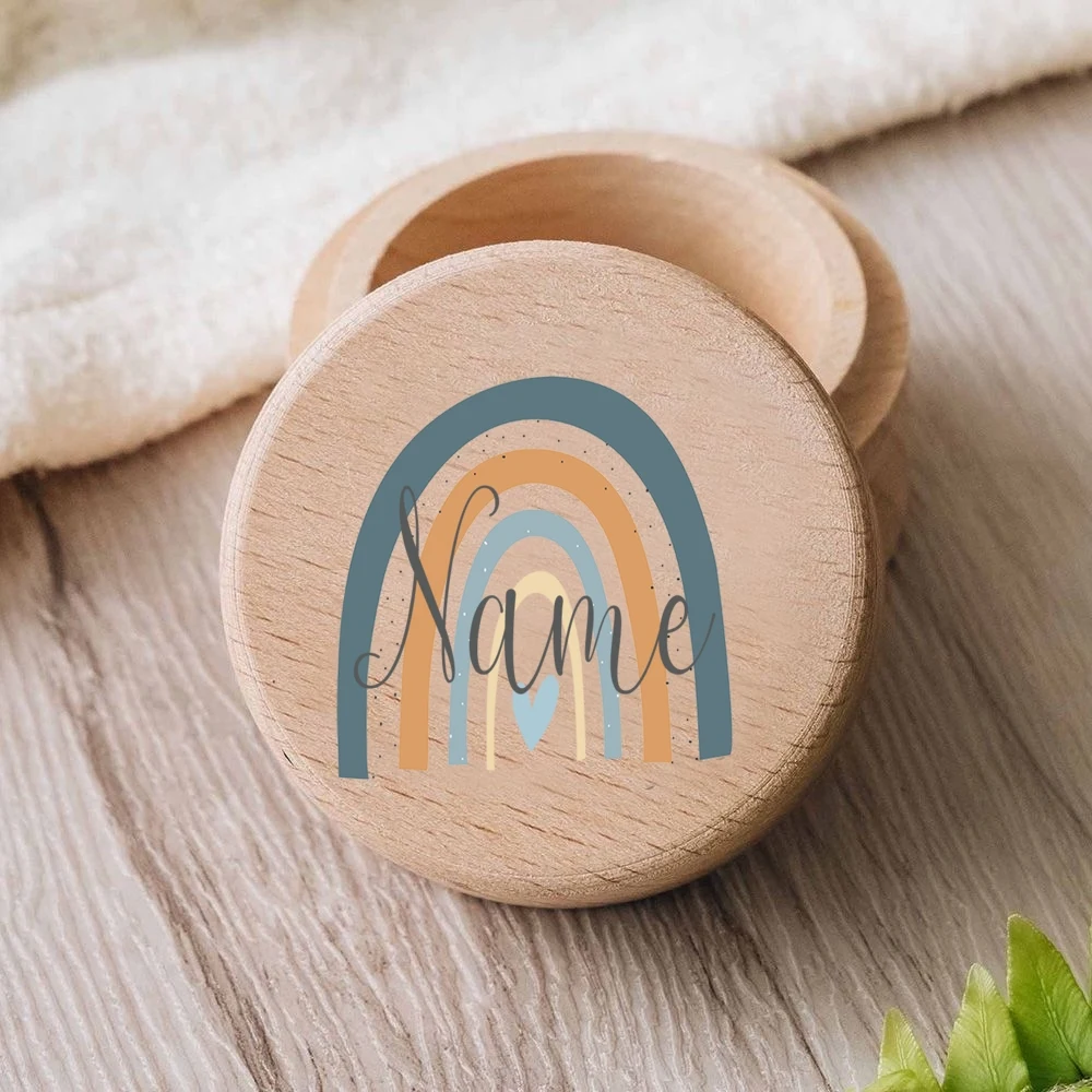 Caja de dientes arcoíris personalizada con nombre para bebé - imagen 5