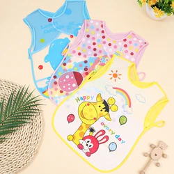 Babero impermeable para bebé con dibujos de animales, delantal sin mangas