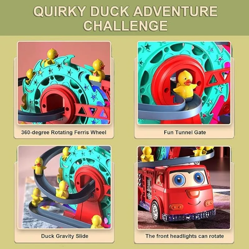 Coche de ferrocarril eléctrico para bebés con patos escaladores - imagen 3