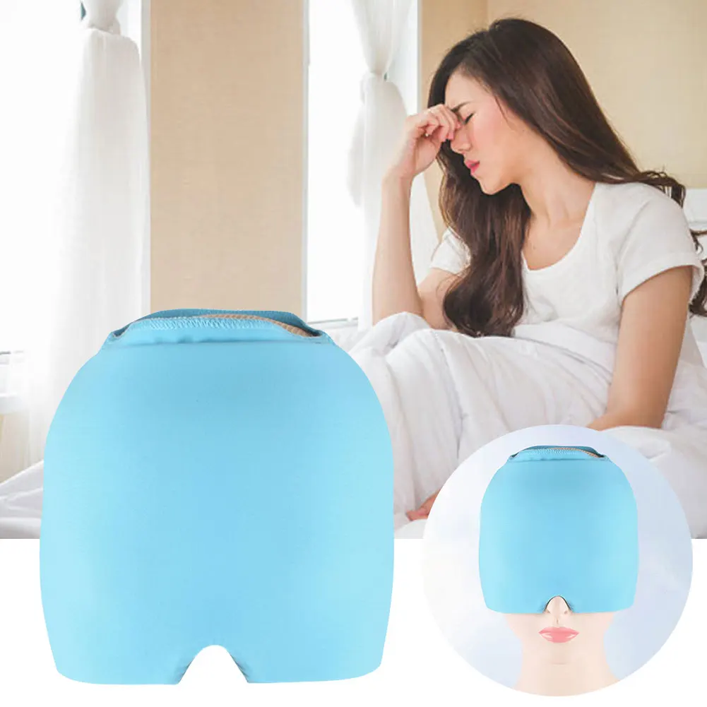 Gorro de gel fresco para migrañas y compresa refrigerante en la frente