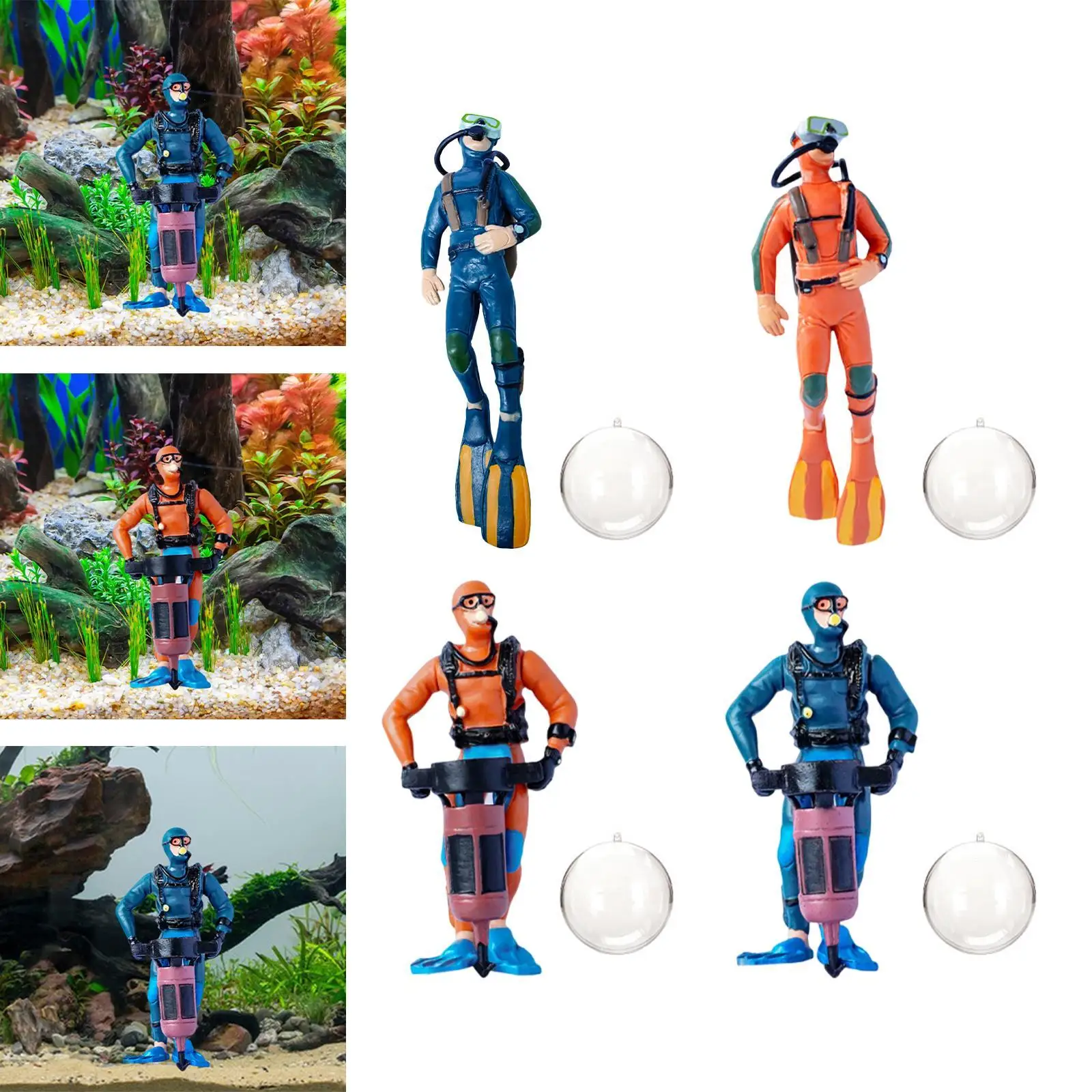 Figura de buceador miniatura para acuario – decoración infantil - imagen 5