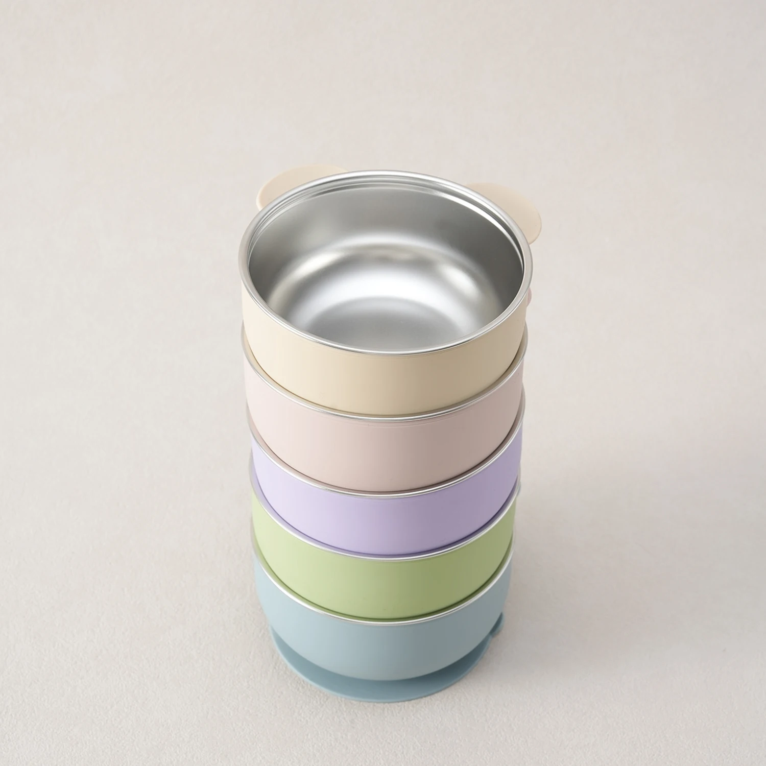 Plato de silicona y acero desmontable para bebés