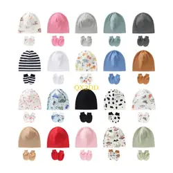 Gorrito transpirable y suave para recién nacido con manoplas