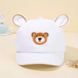 Gorra de bebé con orejas de oso y visera para el sol