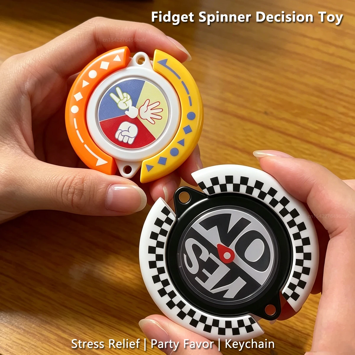 Fidget spinner antiestrés con juego piedra papel tijera, llavero - imagen 4