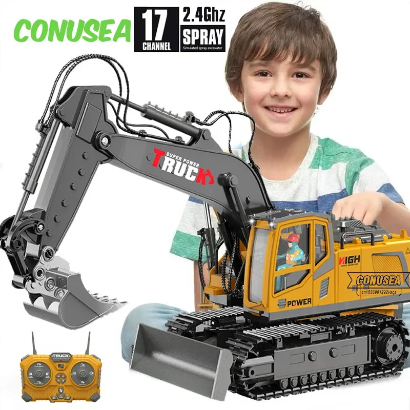 Excavadora RC de aleación teledirigida eléctrica para niños