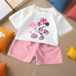 Disney Minnie: conjunto para niña con camiseta y pantalón corto verano