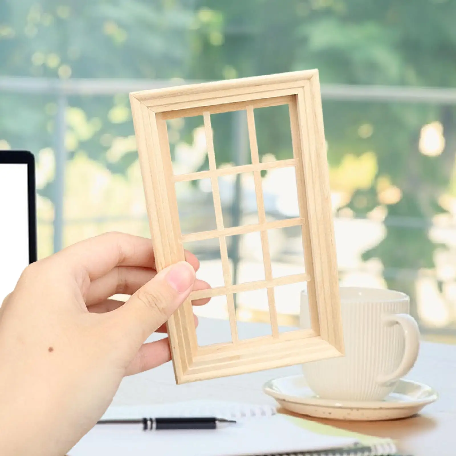 Mini marco de ventana para casa de muñecas, accesorio de manualidades - imagen 4
