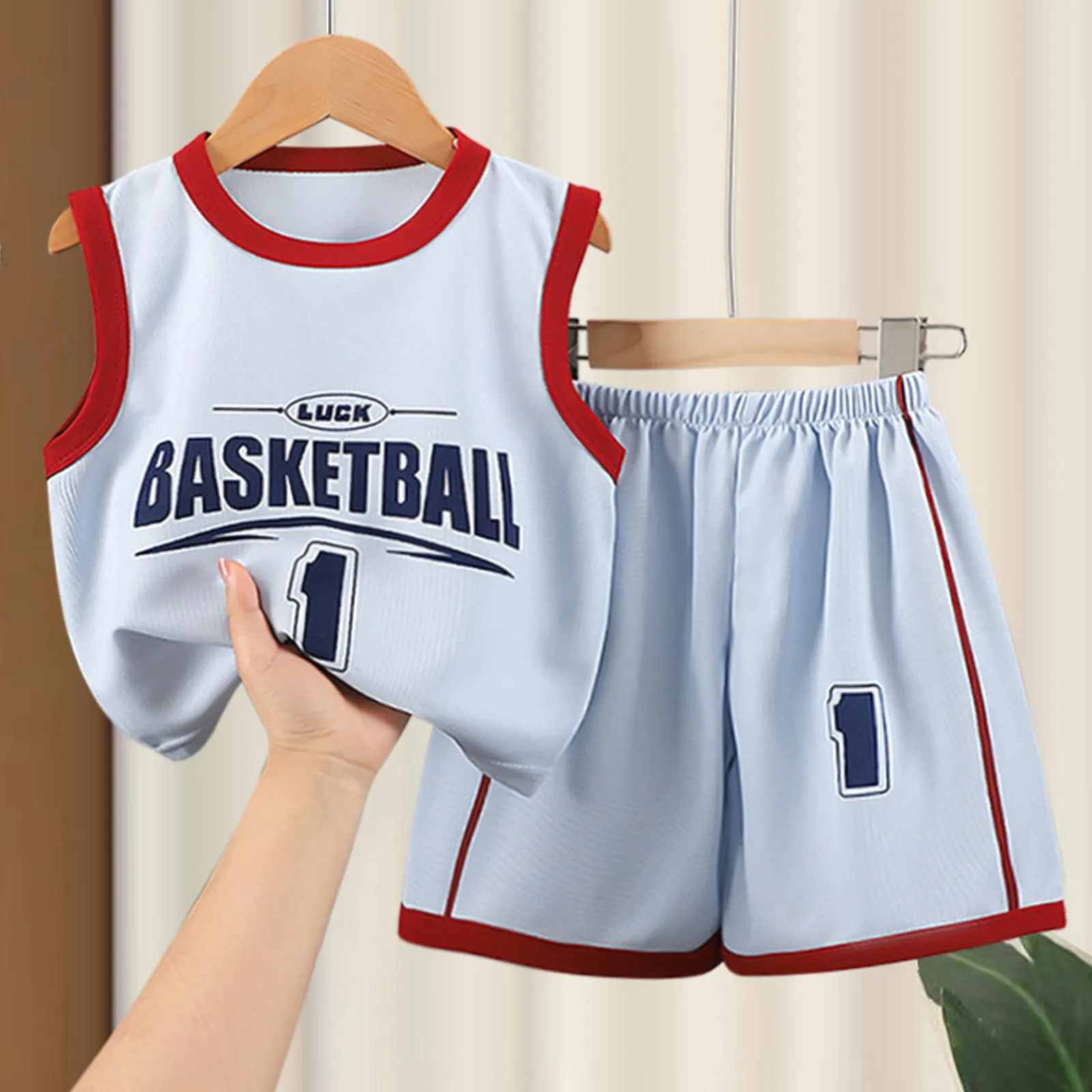 Conjunto de baloncesto transpirable de verano para niño – chándal - imagen 4