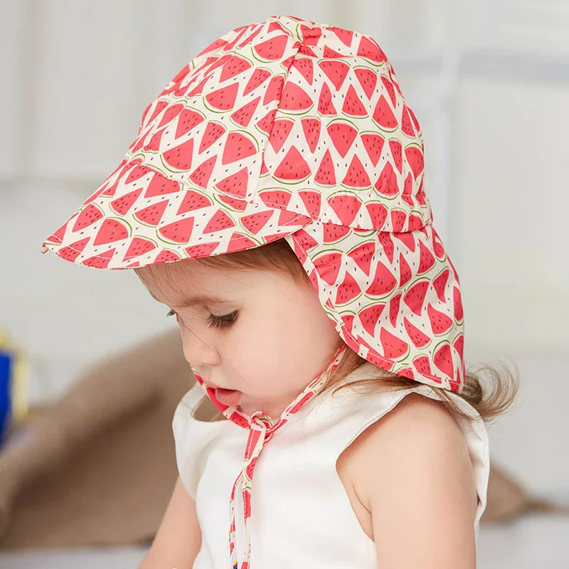 Sombrero verano bebé dibujos animados secado rápido protección cuello