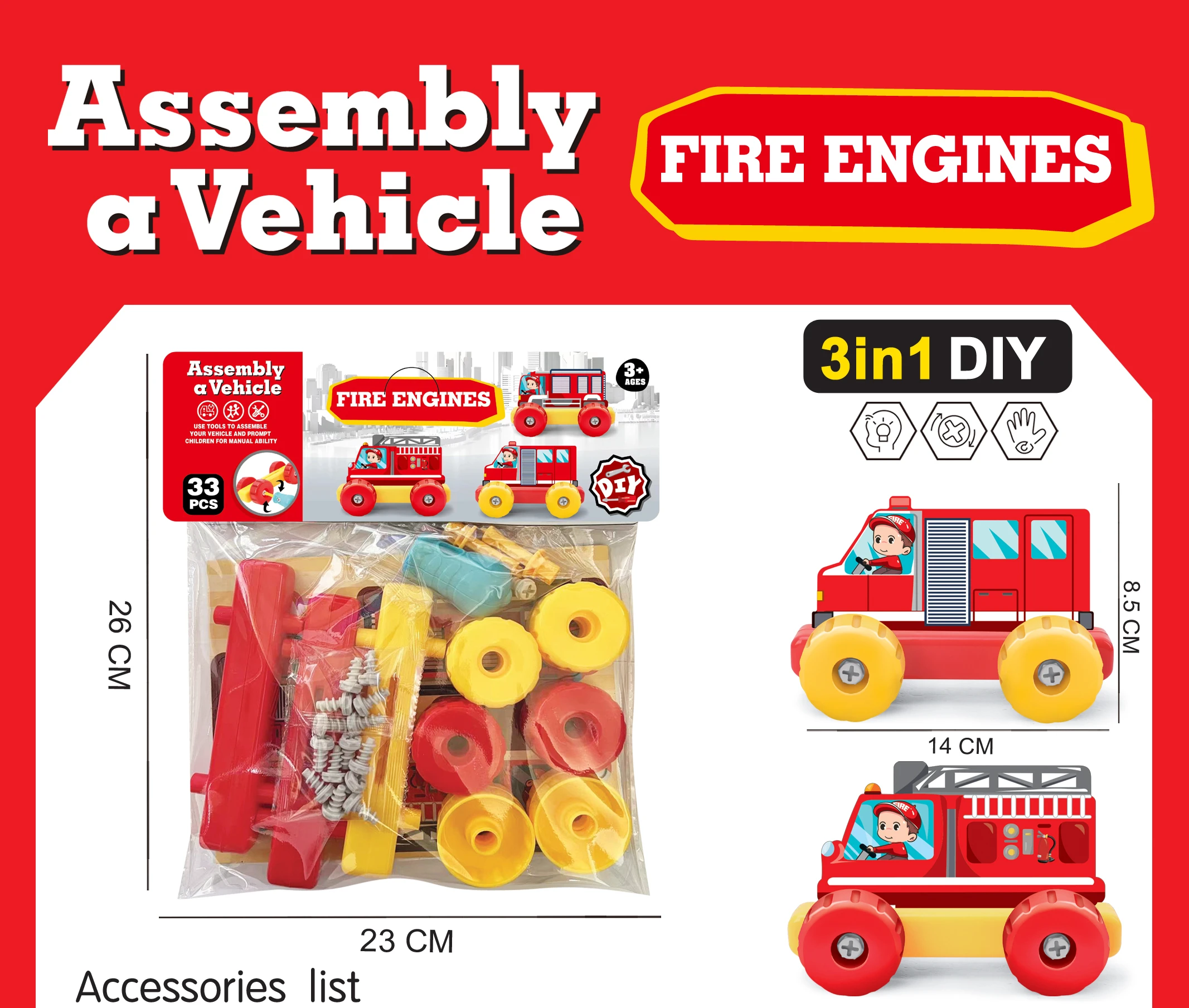 Coche de juguete desmontable para niños - Kit de montaje DIY - imagen 3