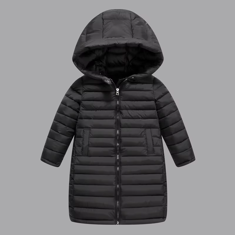 Abrigo largo con capucha para niño invierno – Algodón forro polar - imagen 5